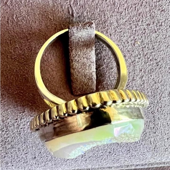 Sterling Silver White Druzy Ring - Picture 2 of 5